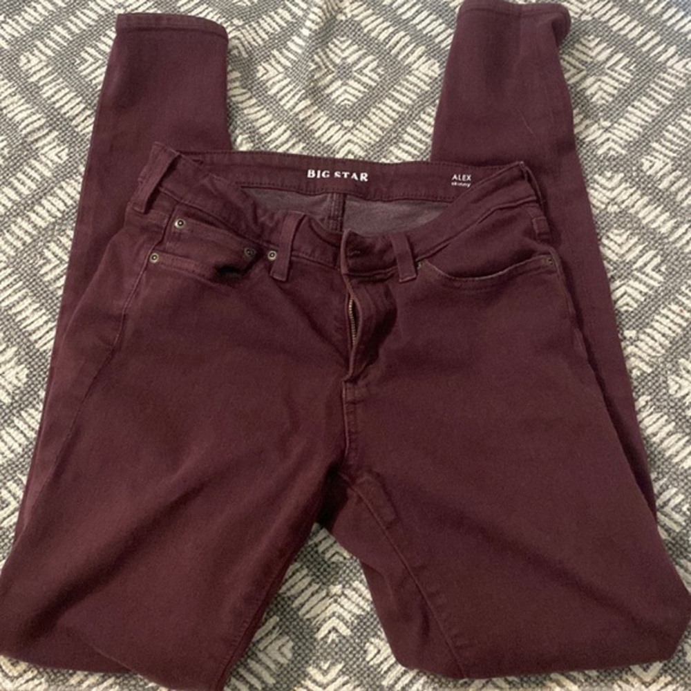 BIG STAR ALEX maroon skinny  pants size 27 in good used condition
